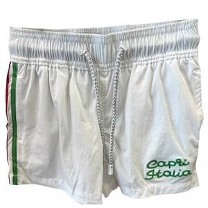 NEW PIER ST. BARTH boys' bathing swim short in white capri